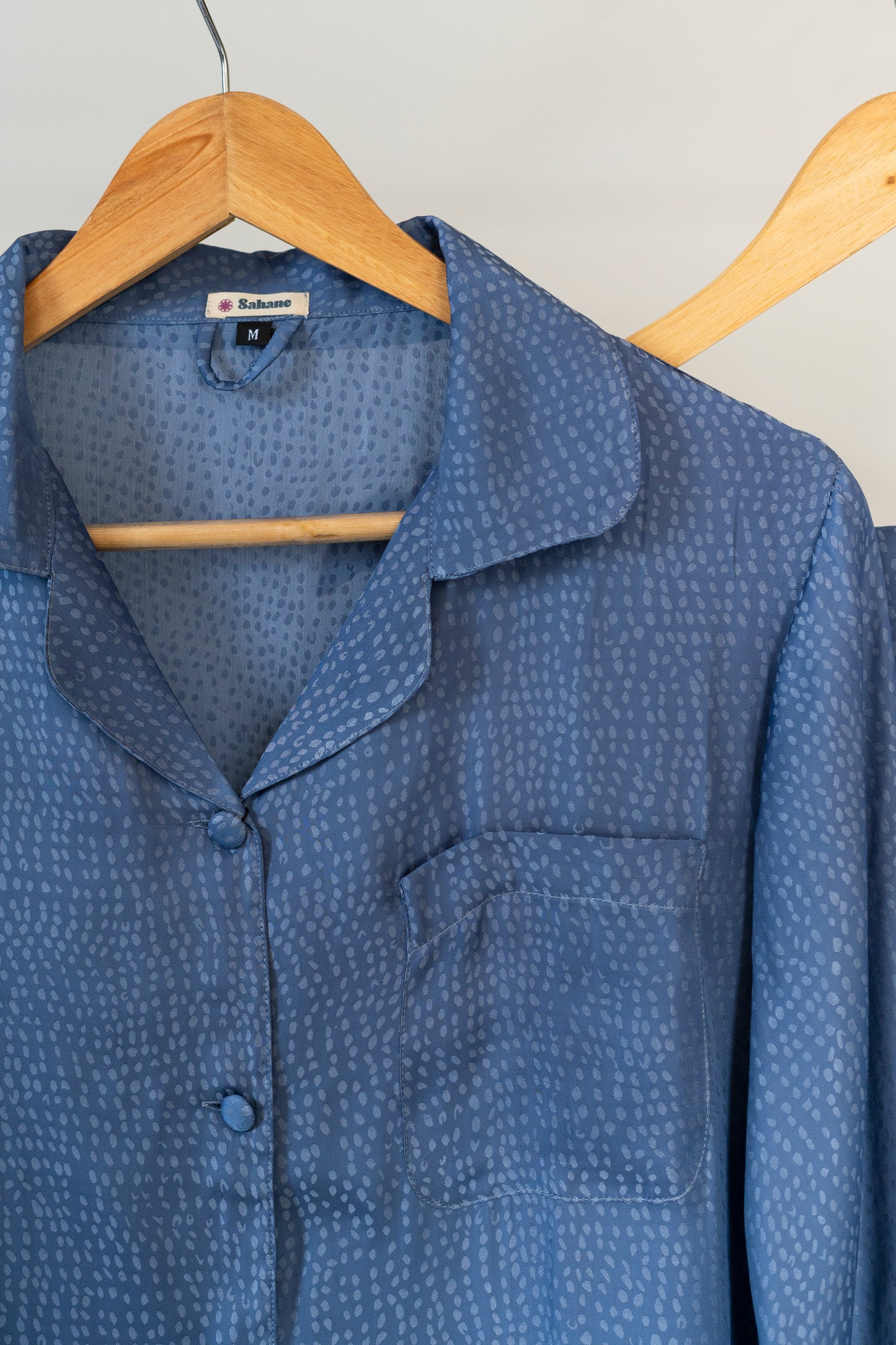 Dusky Blue  Silk Pjs