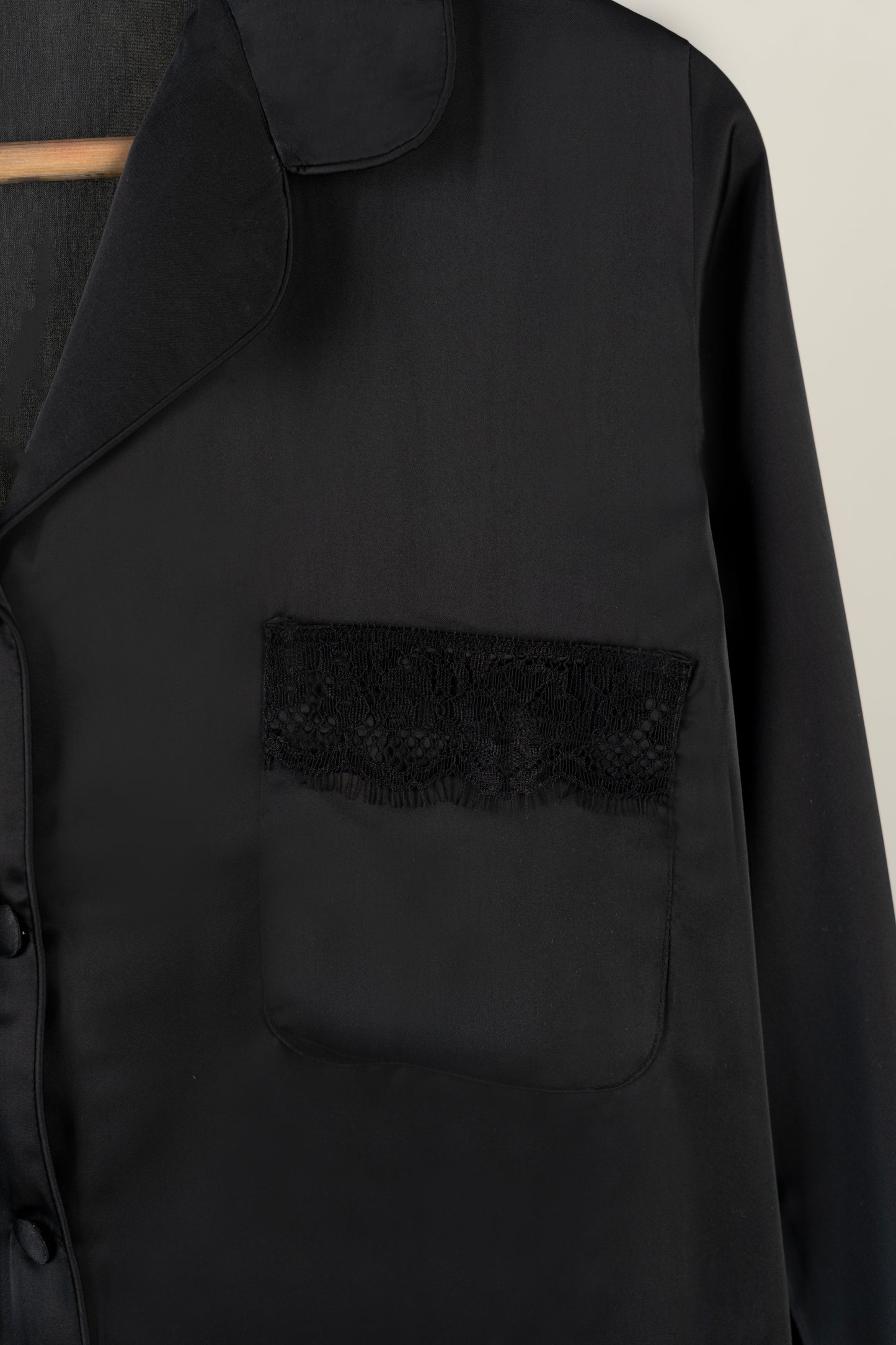 Plain Black Silk Pjs