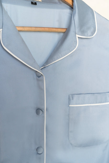 Light Blue Silk Pjs